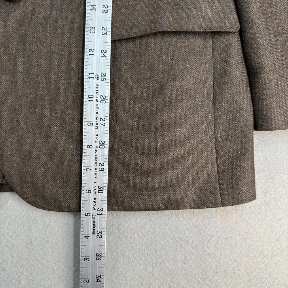 Men's Brown Wool Blend Blazer Sport Jacket Sz 44 Lanificio de Pray Made in Italy